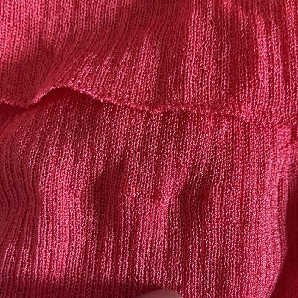 Talbots Peach Ruffled Cardigan, Size L - Picture 5 of 10